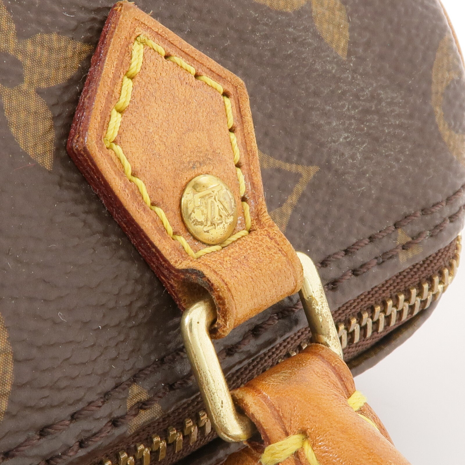 LOUIS VUITTON Monogram Nano Speedy金扣手挽肩背兩用袋棕色