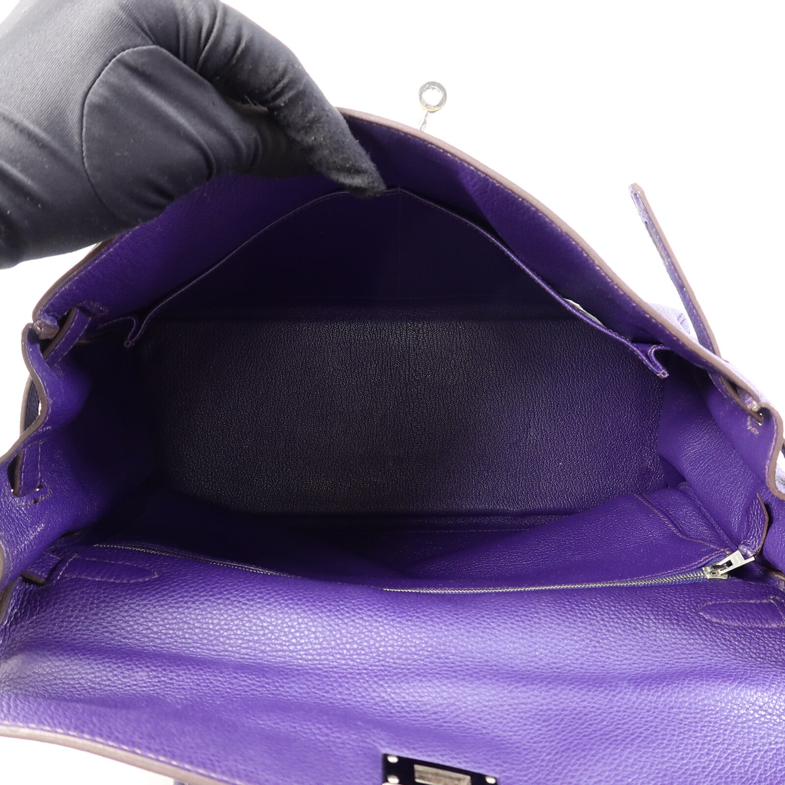 HERMES Togo皮革Kelly 35銀扣手挽肩背兩用袋Iris