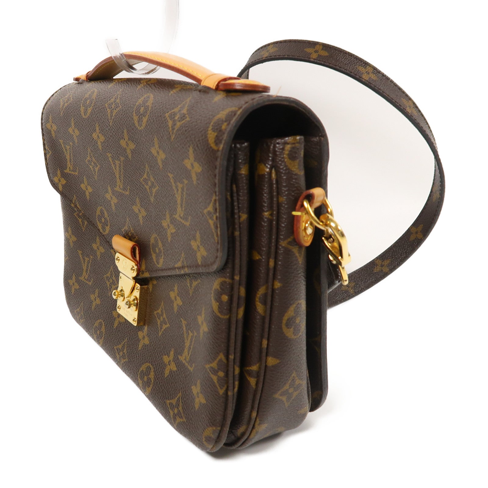 LOUIS VUITTON Monogram Pochette Metis MM金扣手挽肩背兩用袋棕色
