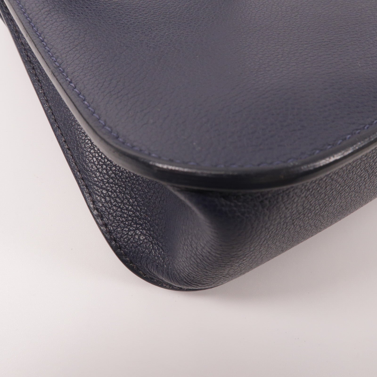 HERMES Evercolor皮革Halzan 25手挽肩背兩用袋Bleu Nuit