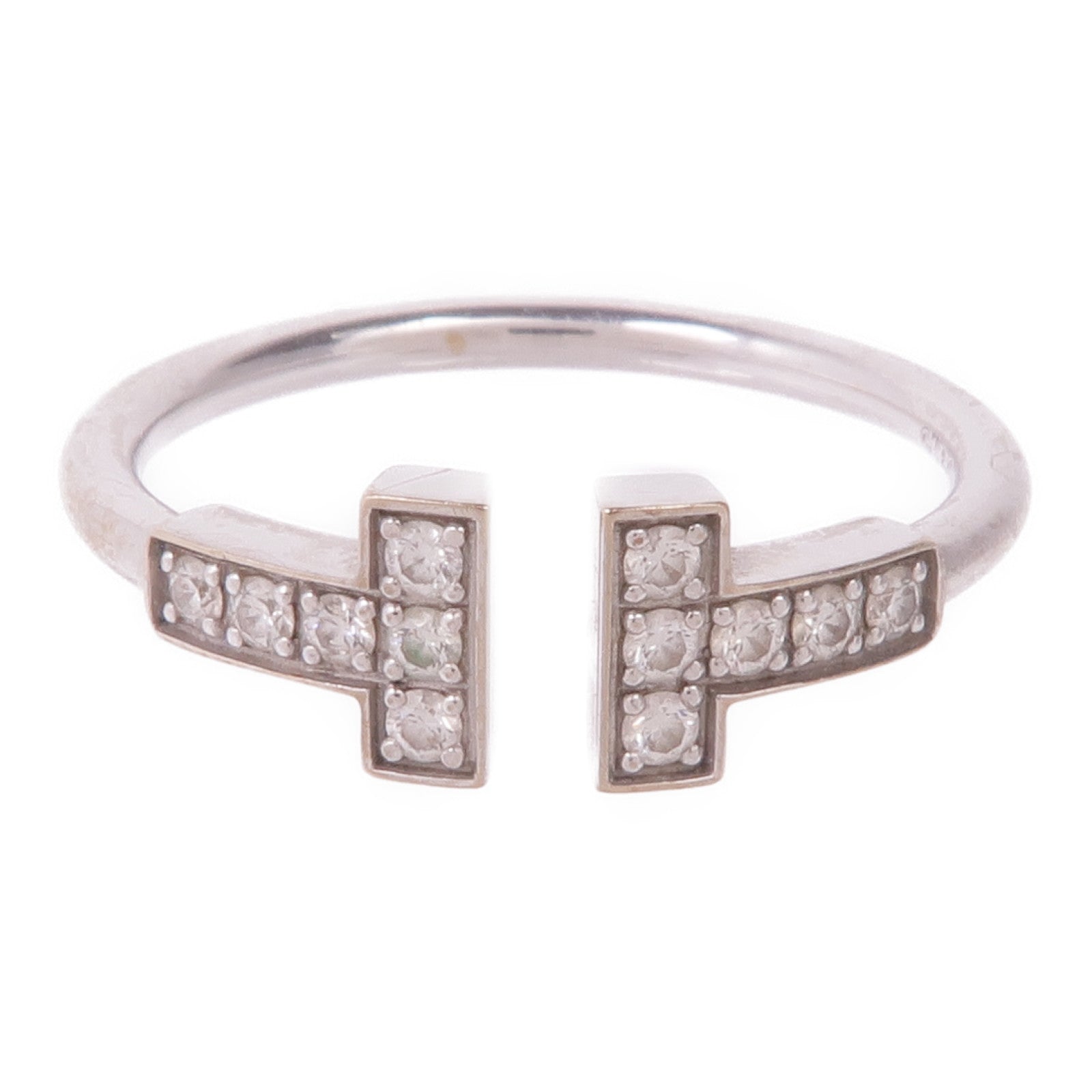 TIFFANY＆CO 18K白金T Wire Diamond Ring鑽石戒指US#6.5
