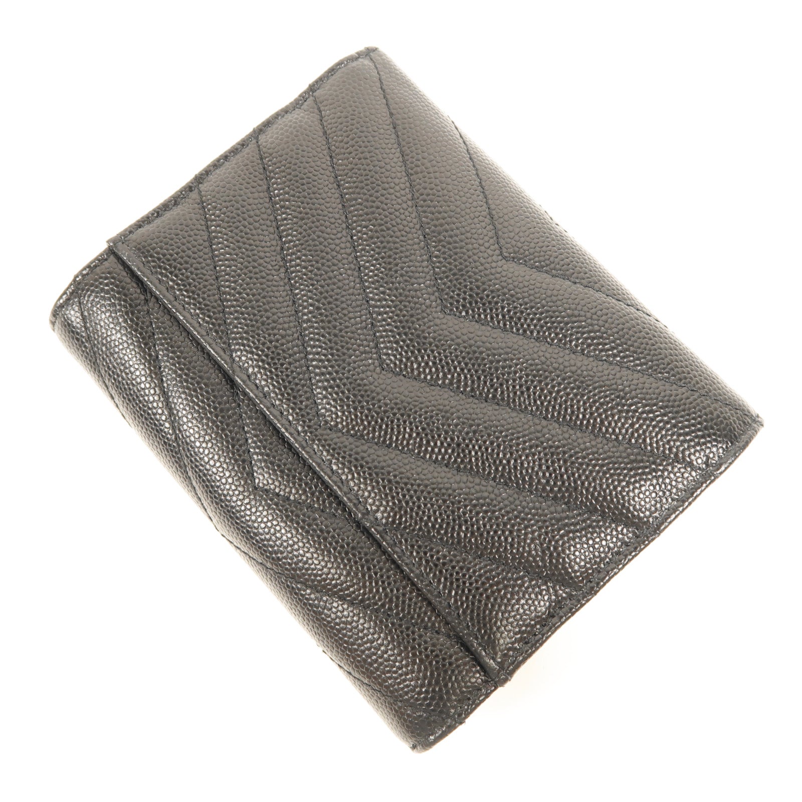 SAINT LAURENT 牛皮皮革Wallet銀扣錢包