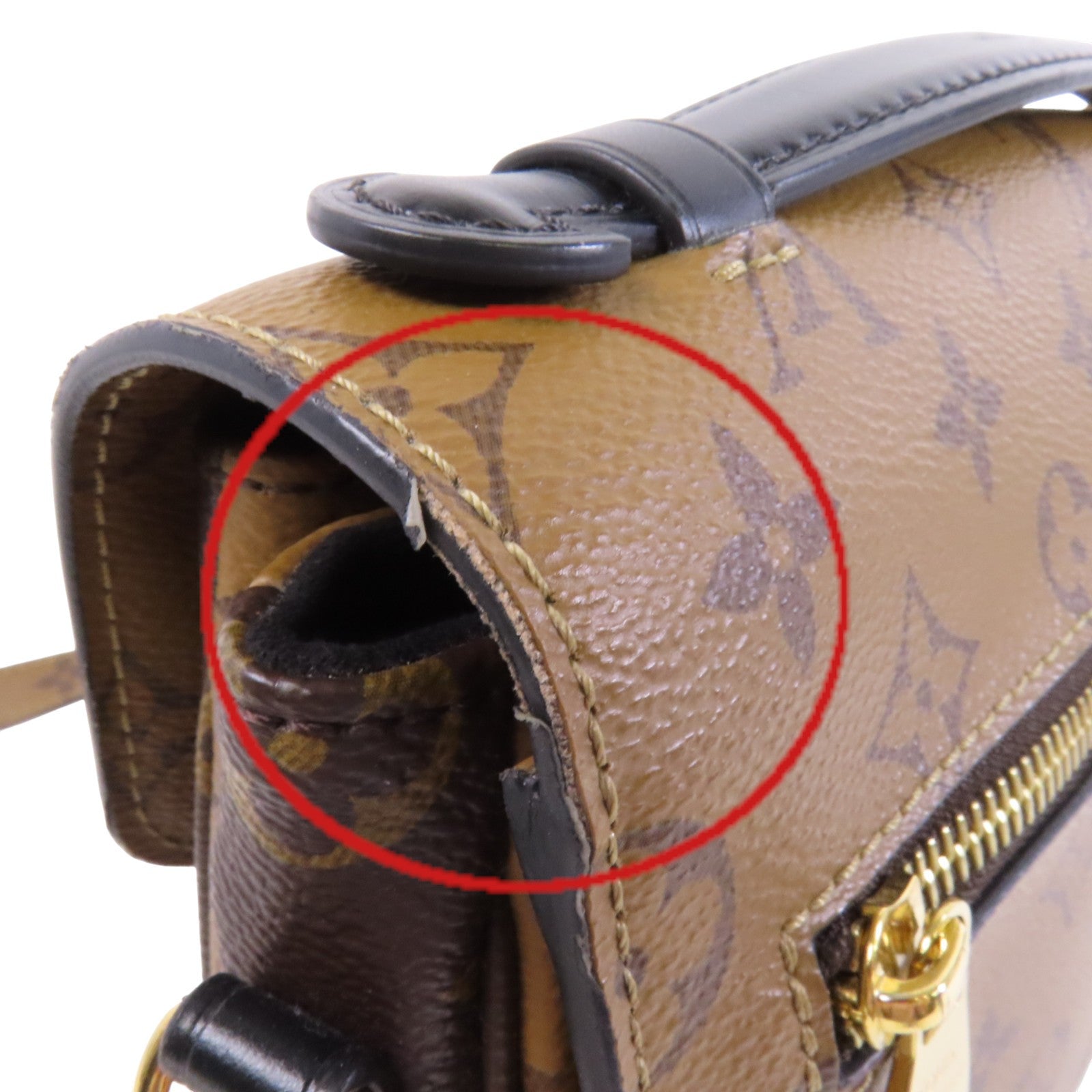 LOUIS VUITTON Monogram Reverse Pochette Metis金扣手挽肩背兩用袋