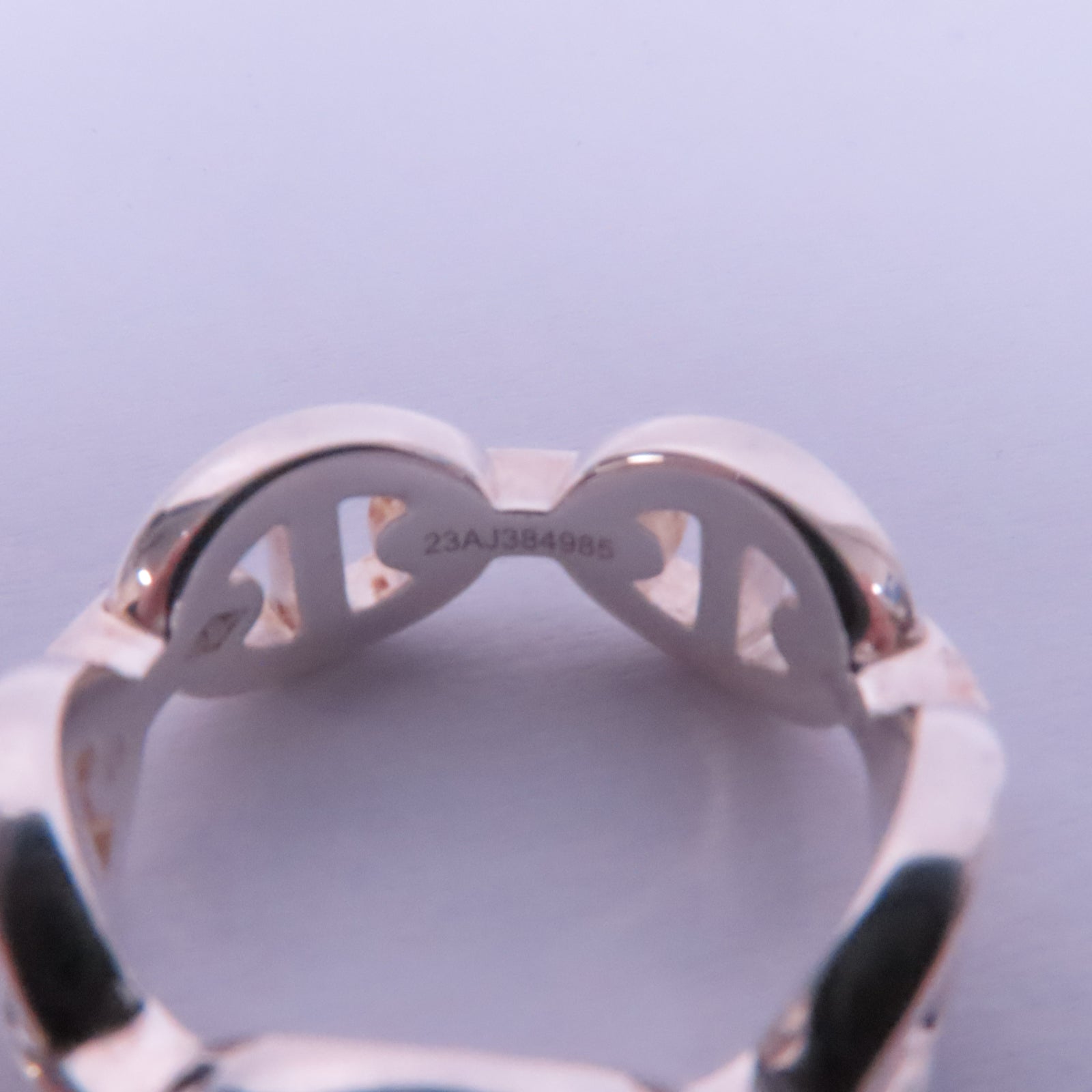 HERMES 925純銀Chaine D'Ancre Enchainee Ring戒指US#4.75