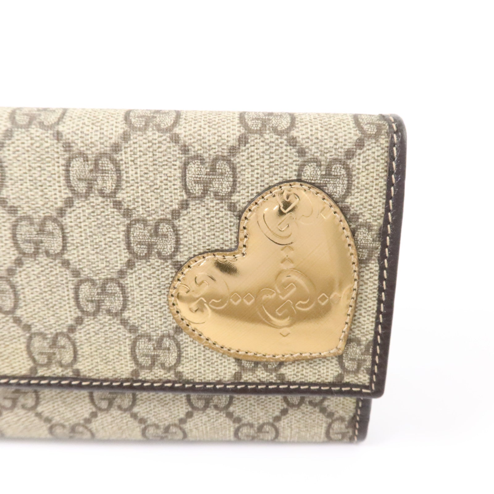 GUCCI 塗層帆布Long Wallet金扣長錢包