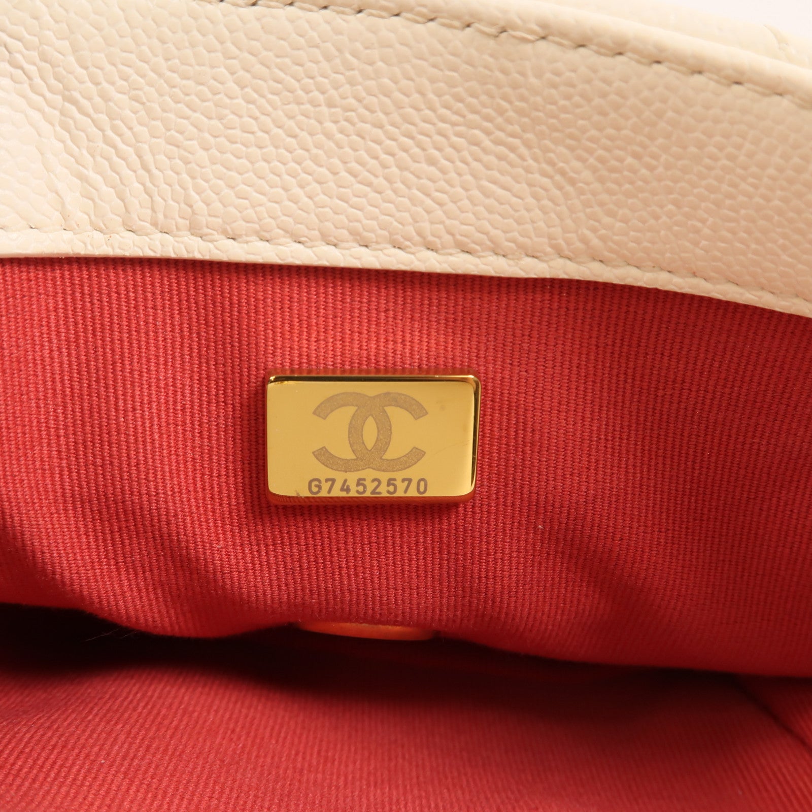 CHANEL 牛皮皮革Chain Shoulder金扣鏈帶手挽肩背兩用袋