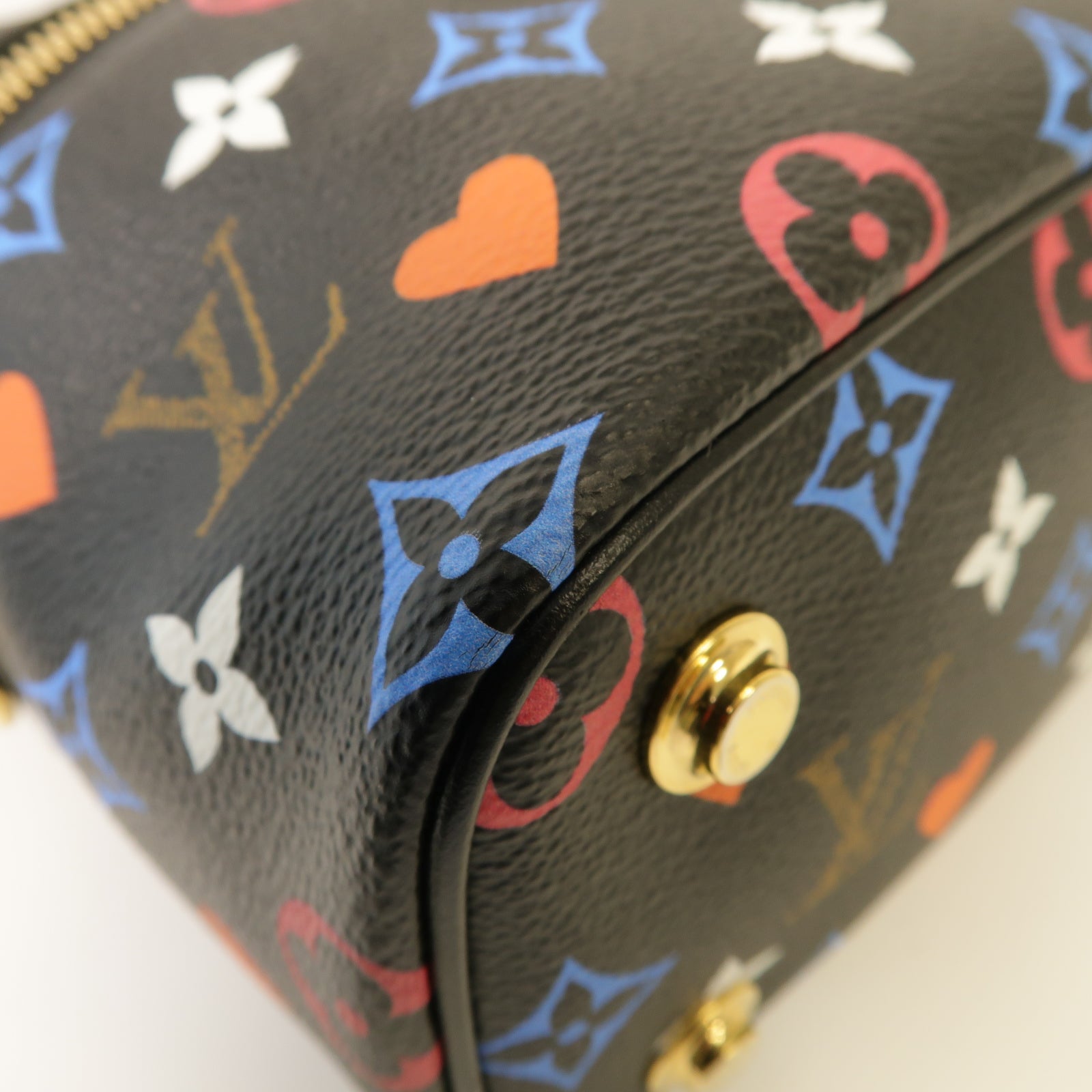 LOUIS VUITTON Monogram Game On Vanity PM金扣手挽肩背兩用袋黑色