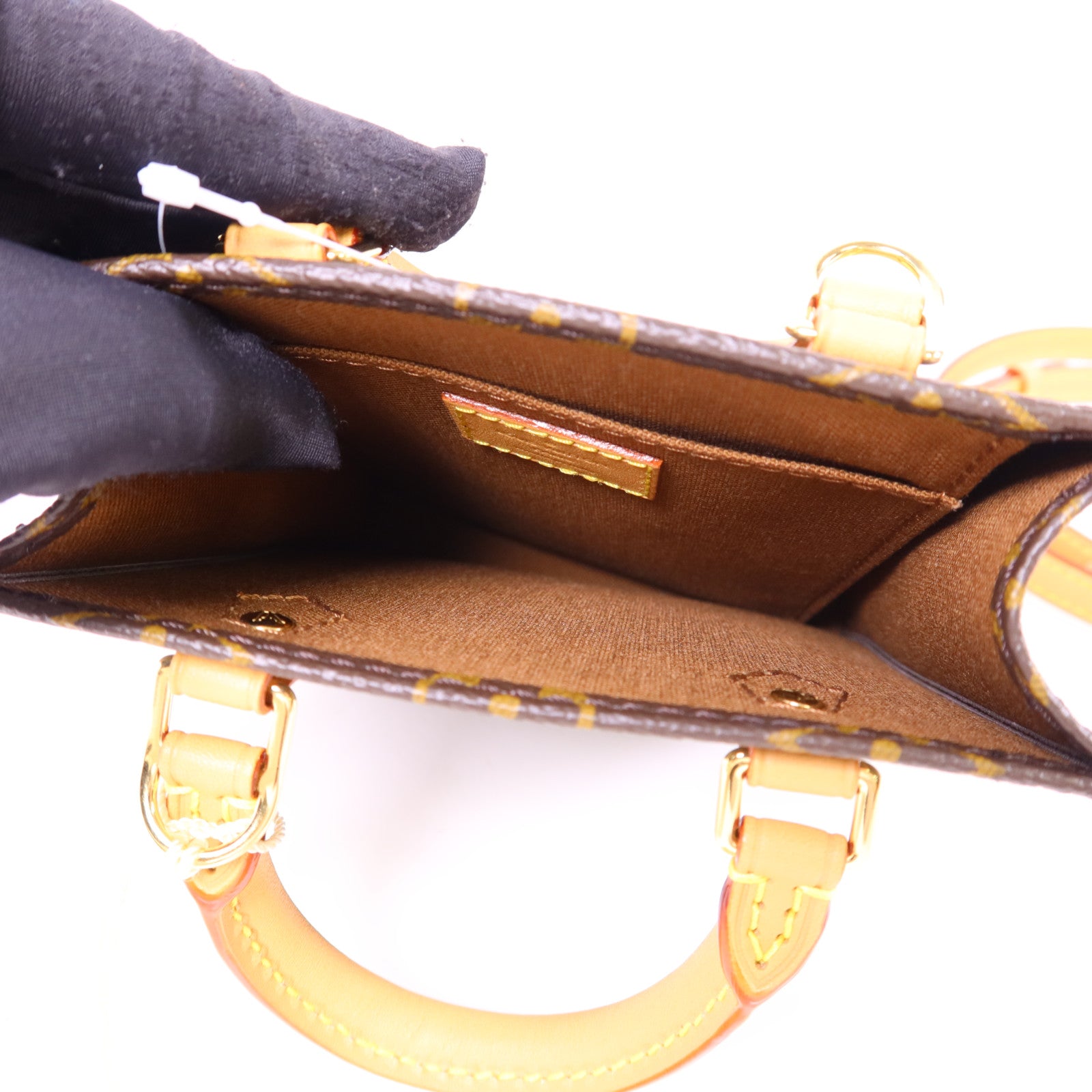 LOUIS VUITTON Monogram Petit Sac Plat金扣手挽肩背兩用袋