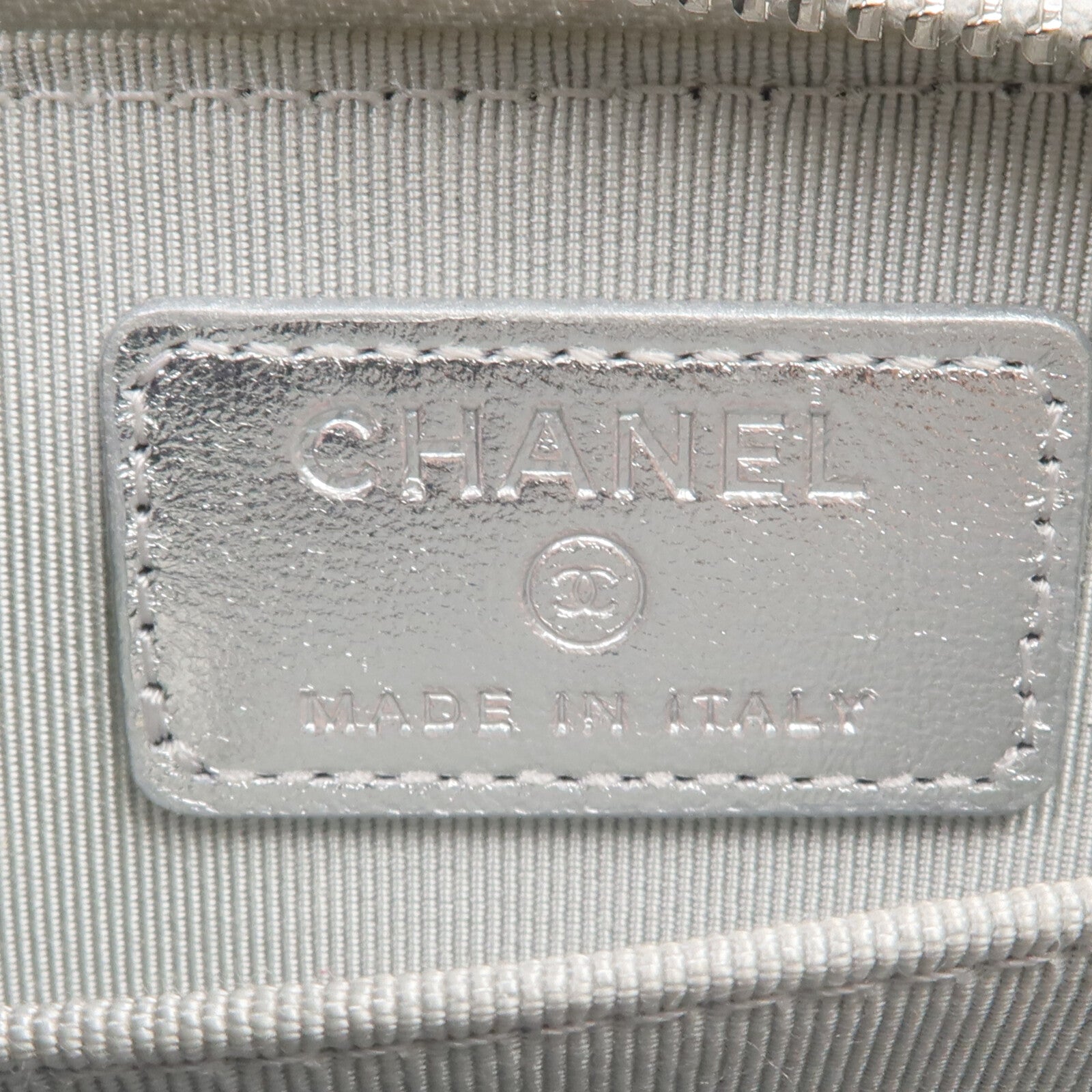 CHANEL 羊皮皮革Card Case/Coin Case銀扣拉鏈卡片套/零錢包
