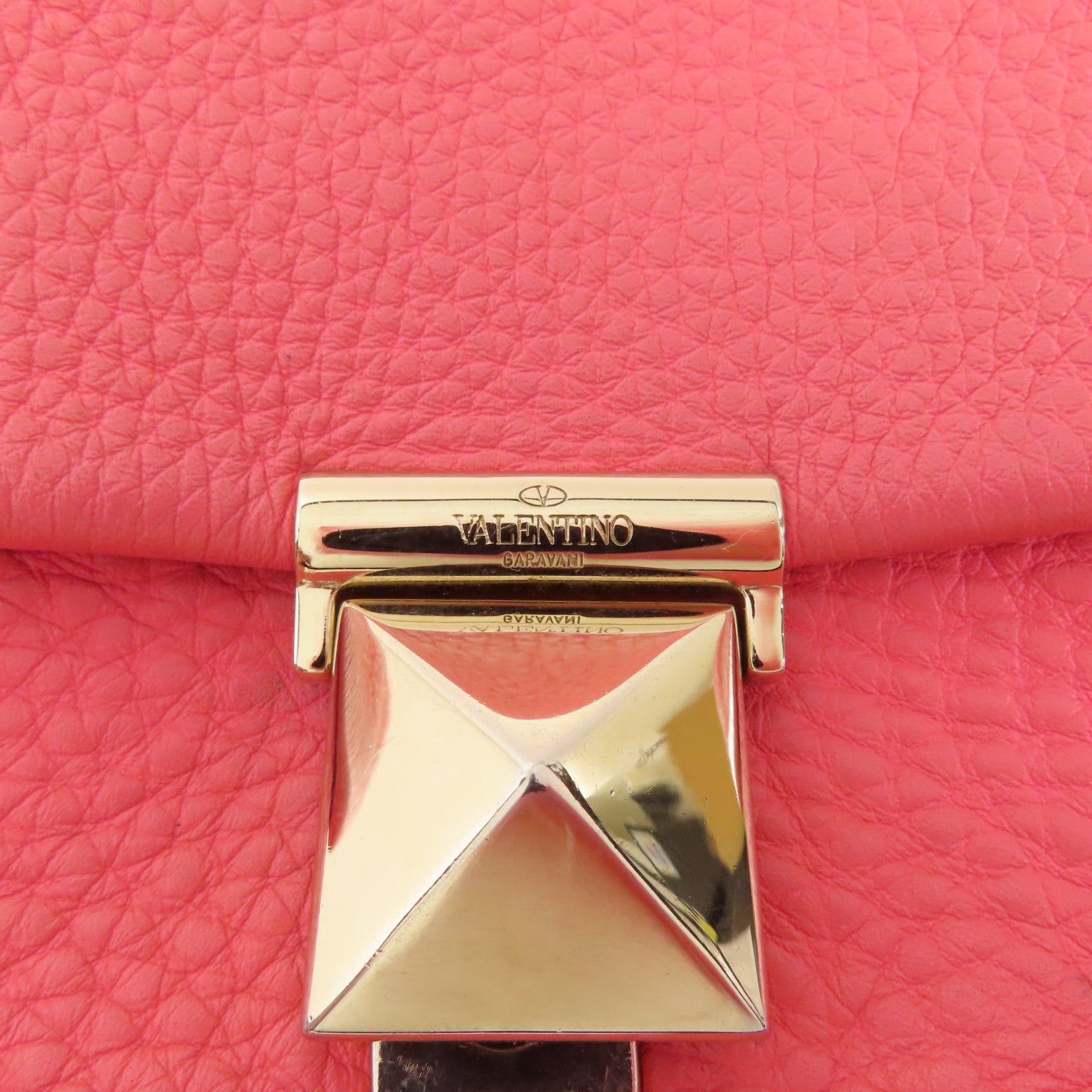 Valentino 【激減優惠】牛皮皮革Chain Shoulder Bag金扣鏈帶肩背袋