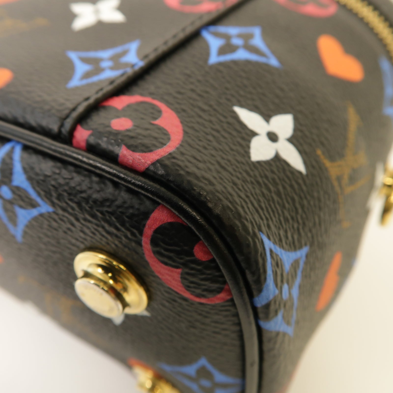 LOUIS VUITTON Monogram Game On Vanity PM金扣手挽肩背兩用袋黑色