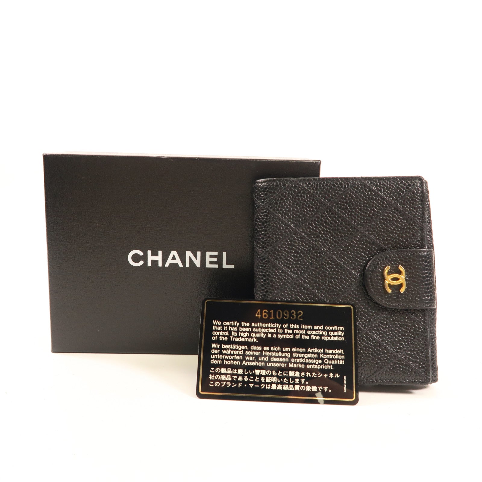 CHANEL 牛皮皮革Wallet金扣錢包
