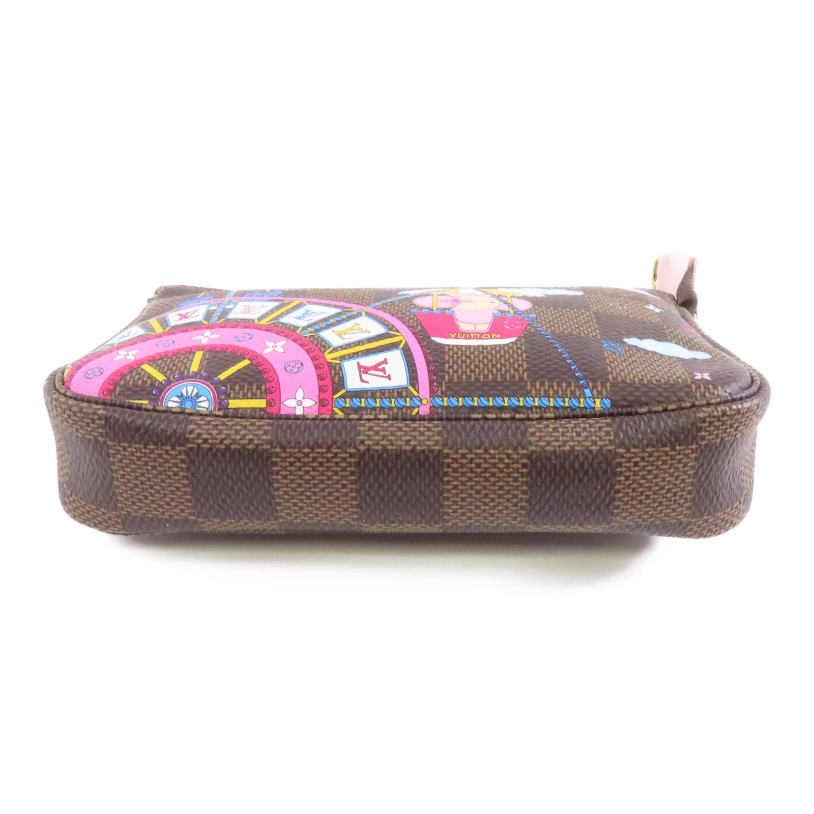LOUIS VUITTON 【激減優惠】Damier Mini Pochette金扣鏈帶手挽袋啡色
