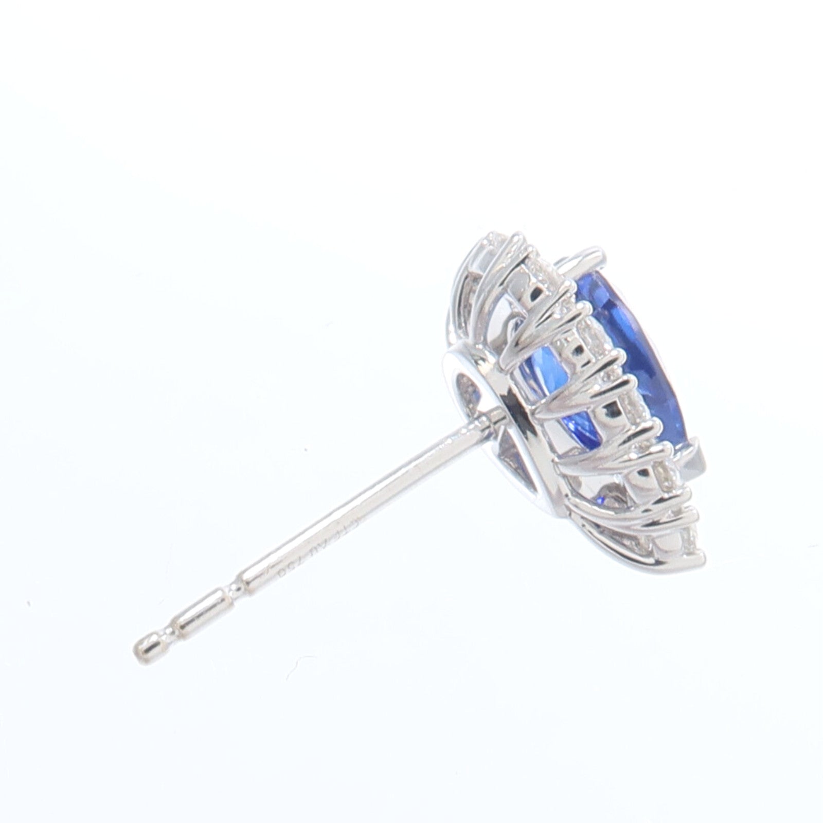 JEWELRY 18K白金Sapphire Diamond Earrings藍寶石/鑽石耳環