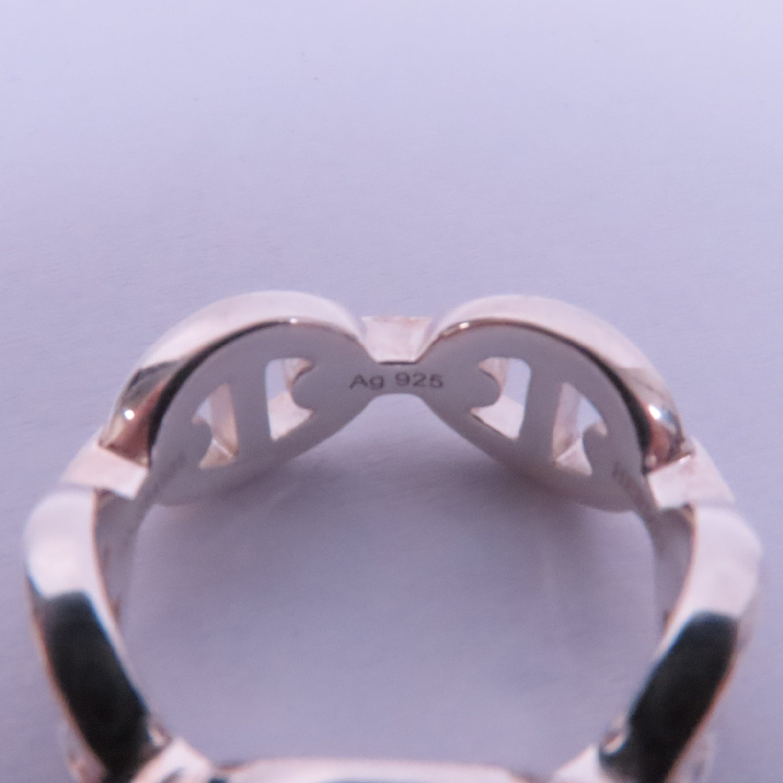 HERMES 925純銀Chaine D'Ancre Enchainee Ring戒指US#4.75