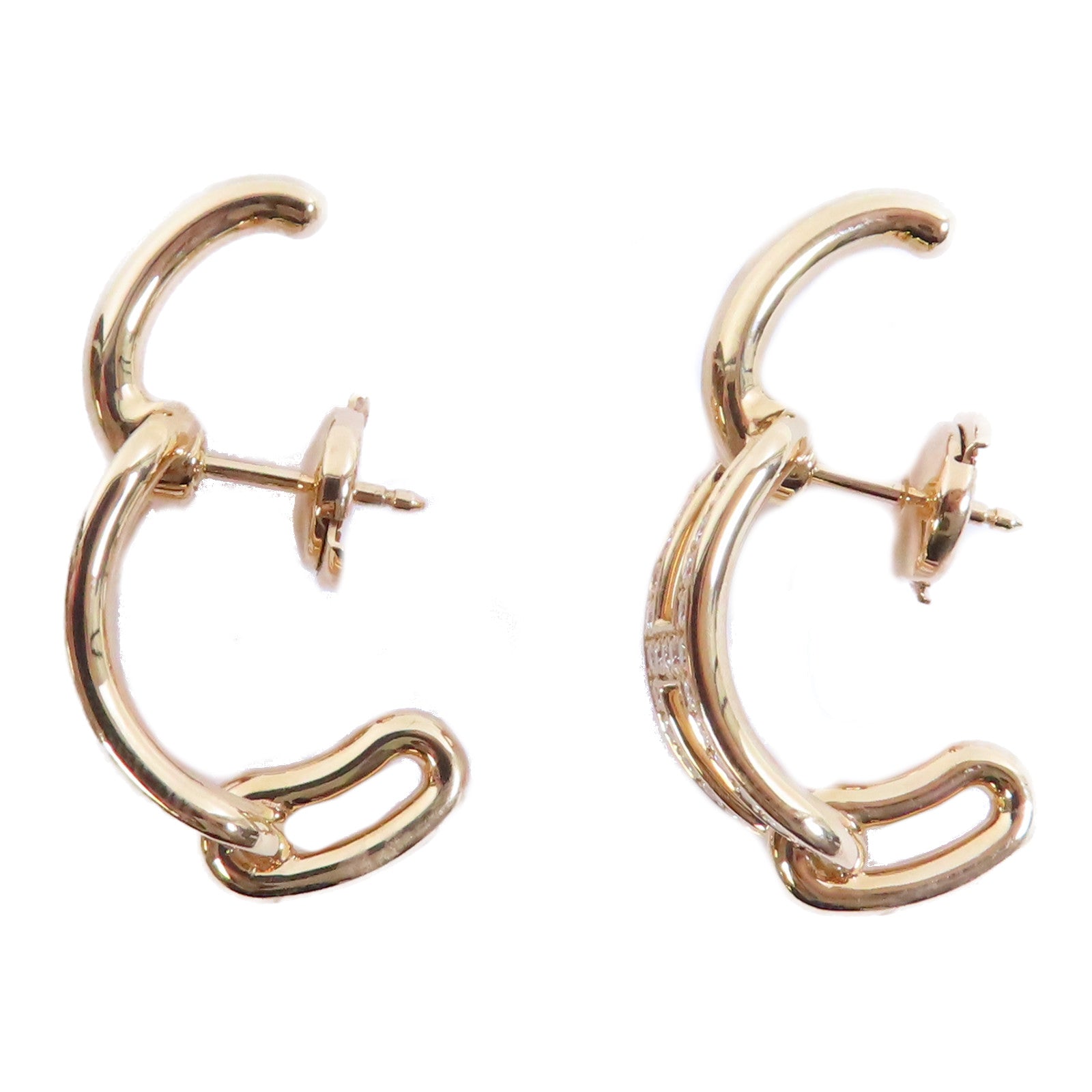 HERMES **18K玫瑰金Boutons D'Oreilles 0.85ct鑽石耳環
