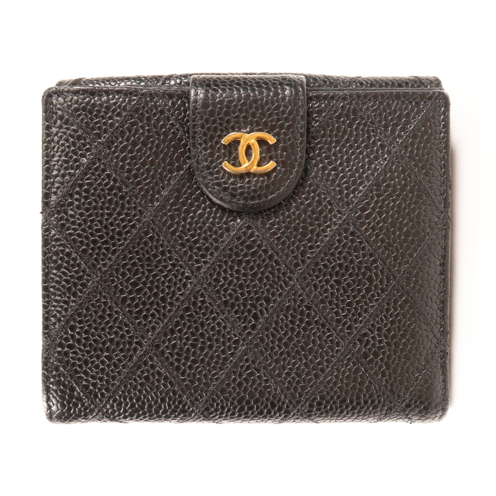 CHANEL 牛皮皮革Wallet金扣錢包