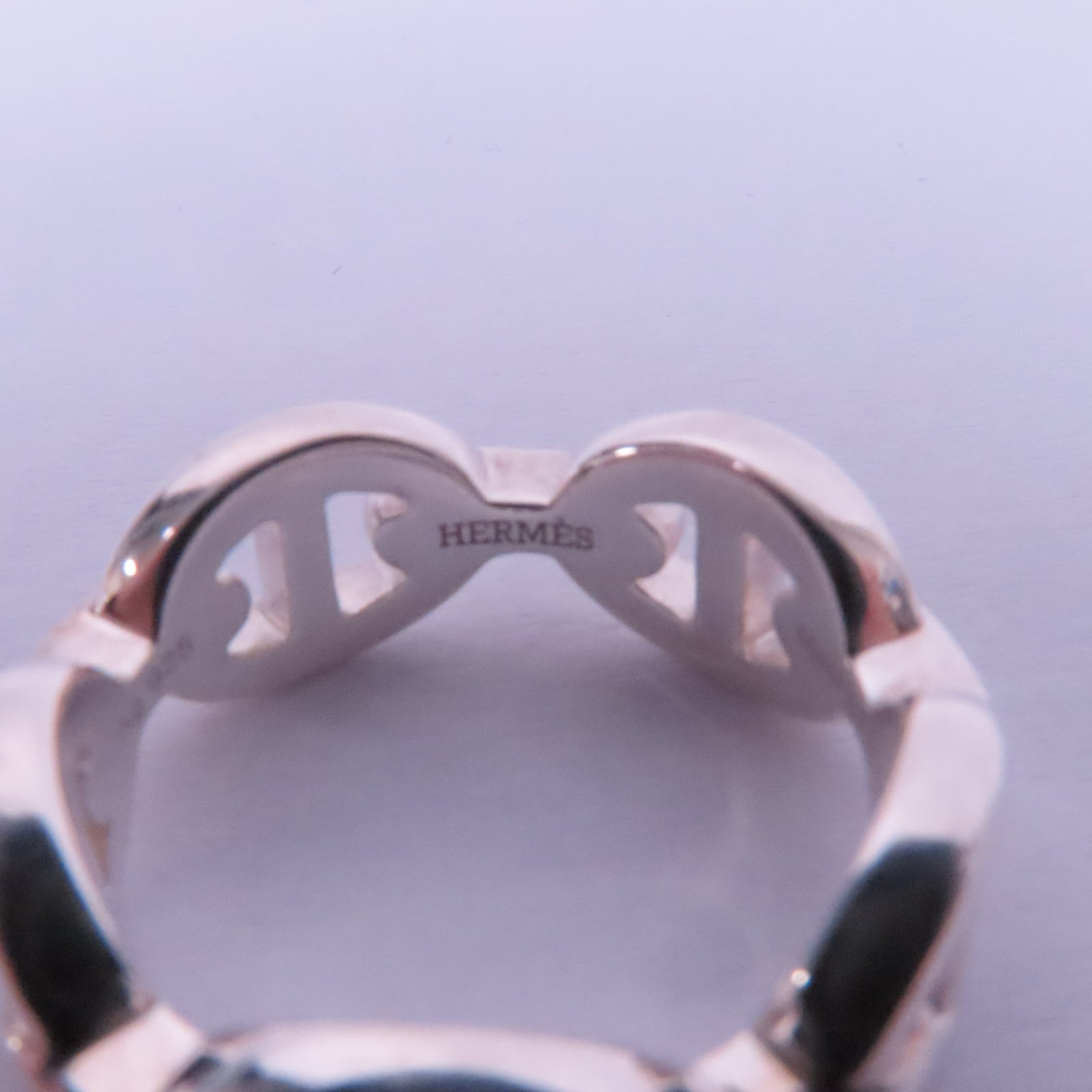 HERMES 925純銀Chaine D'Ancre Enchainee Ring戒指US#4.75