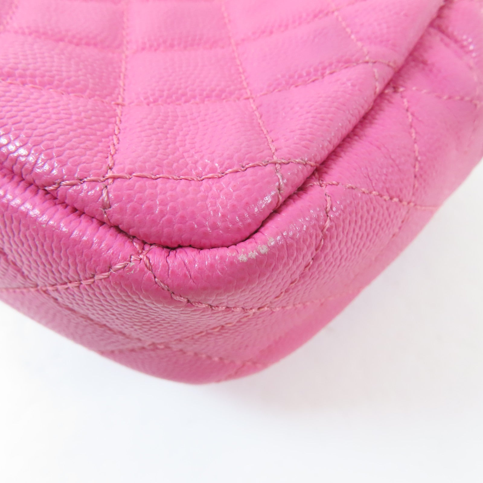 CHANEL 【激減優惠】菱格Caviar皮革Chain Shoulder Bag金扣鏈帶肩背袋粉紅色
