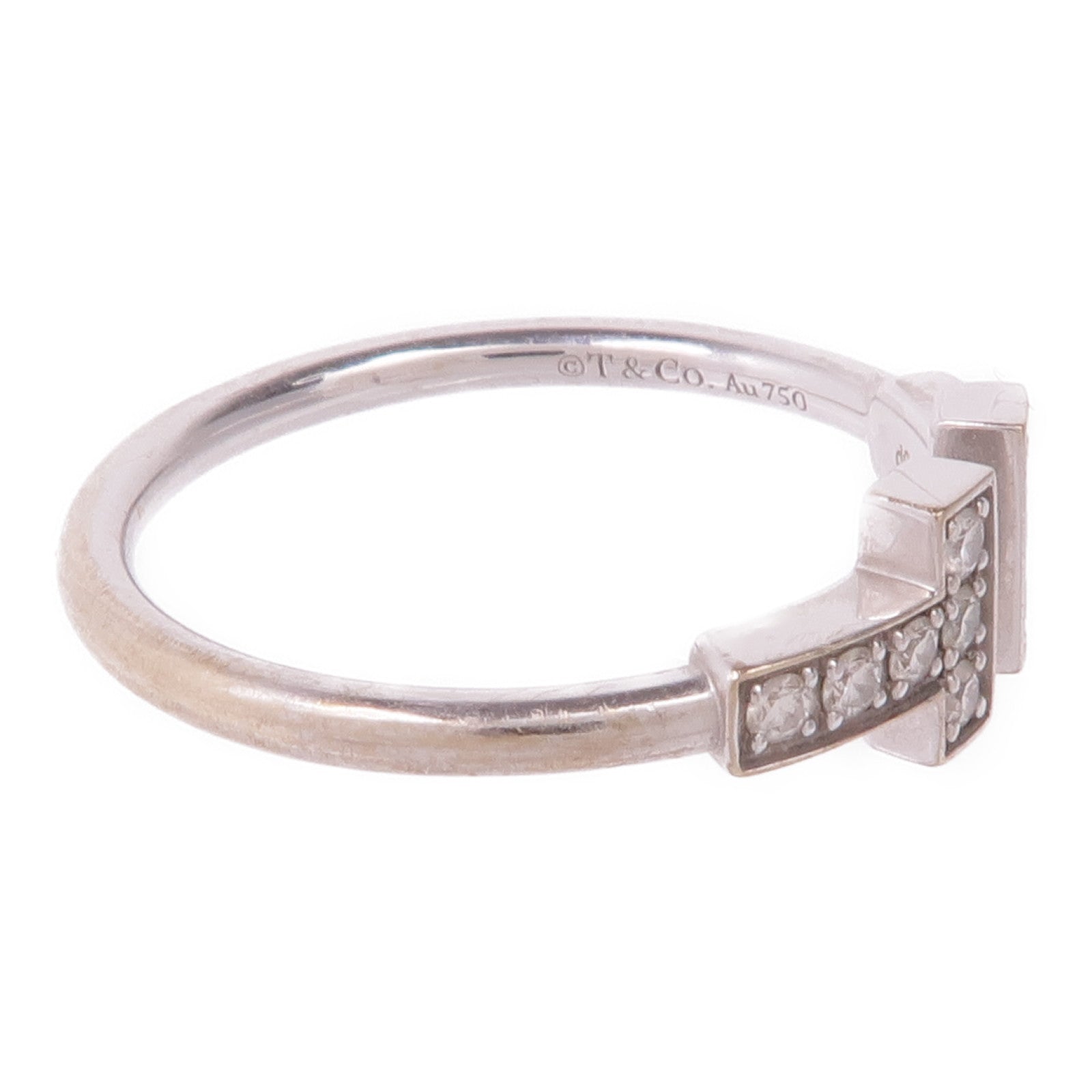 TIFFANY＆CO 18K白金T Wire Diamond Ring鑽石戒指US#6.5