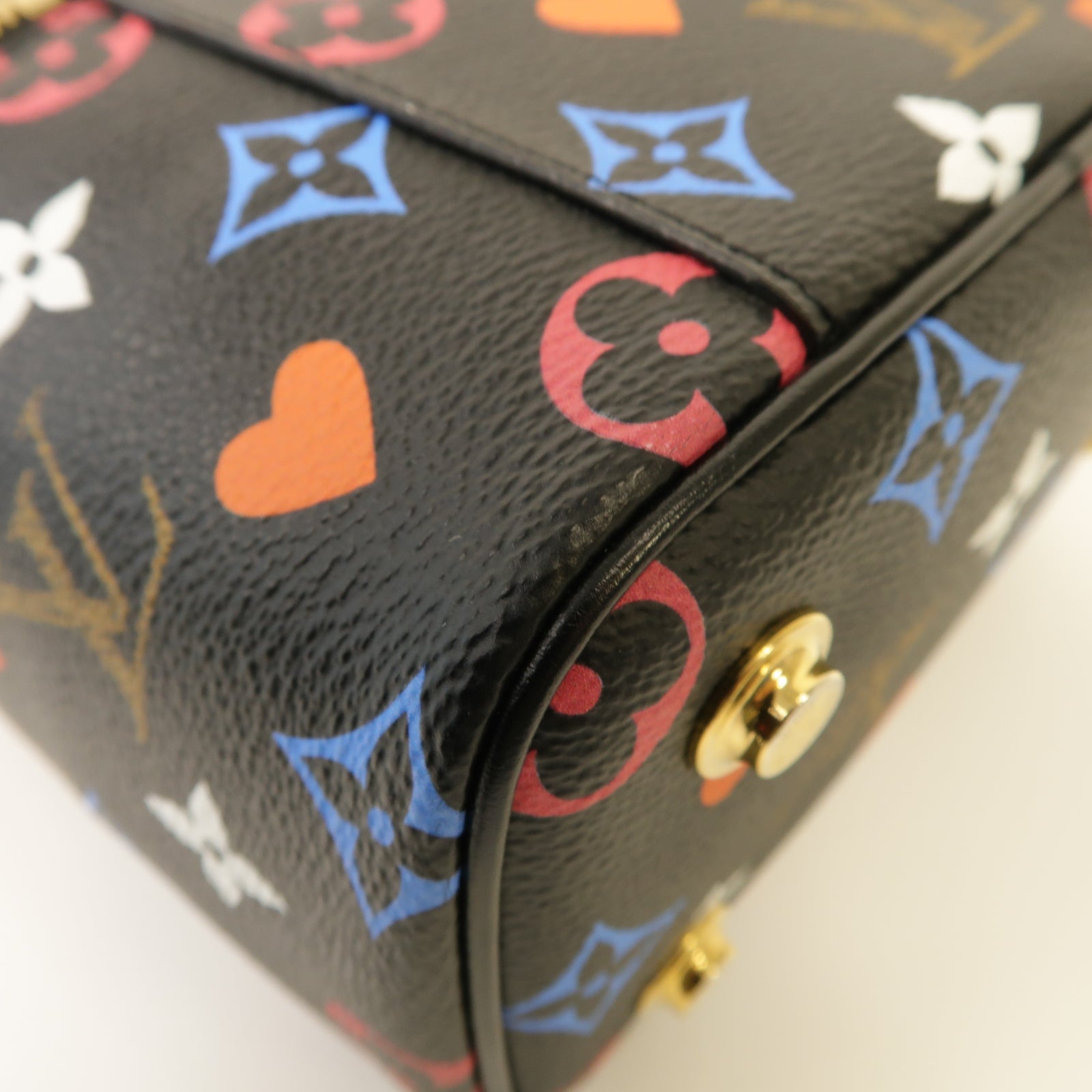 LOUIS VUITTON Monogram Game On Vanity PM金扣手挽肩背兩用袋黑色