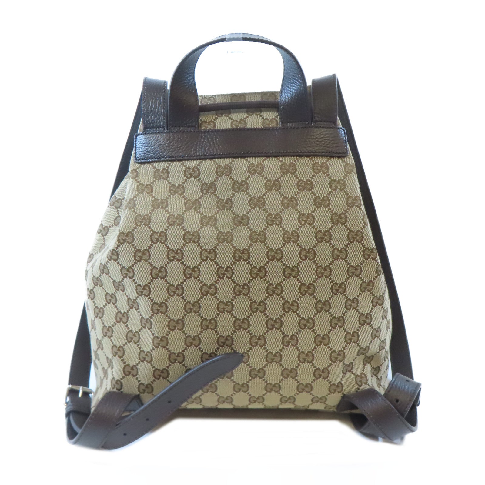 GUCCI 帆布Drawstring Backpack銀扣背包啡色