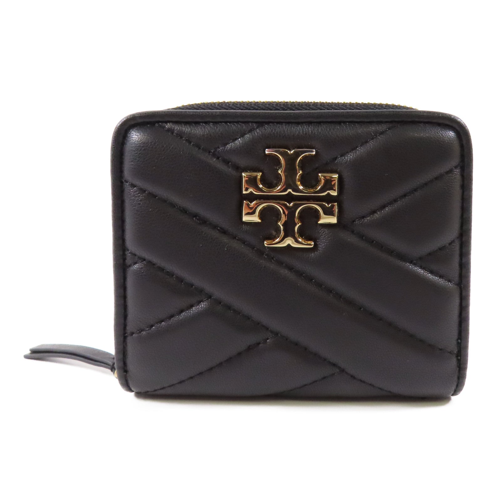 Tory Burch 牛皮皮革Wallet金扣錢包黑色