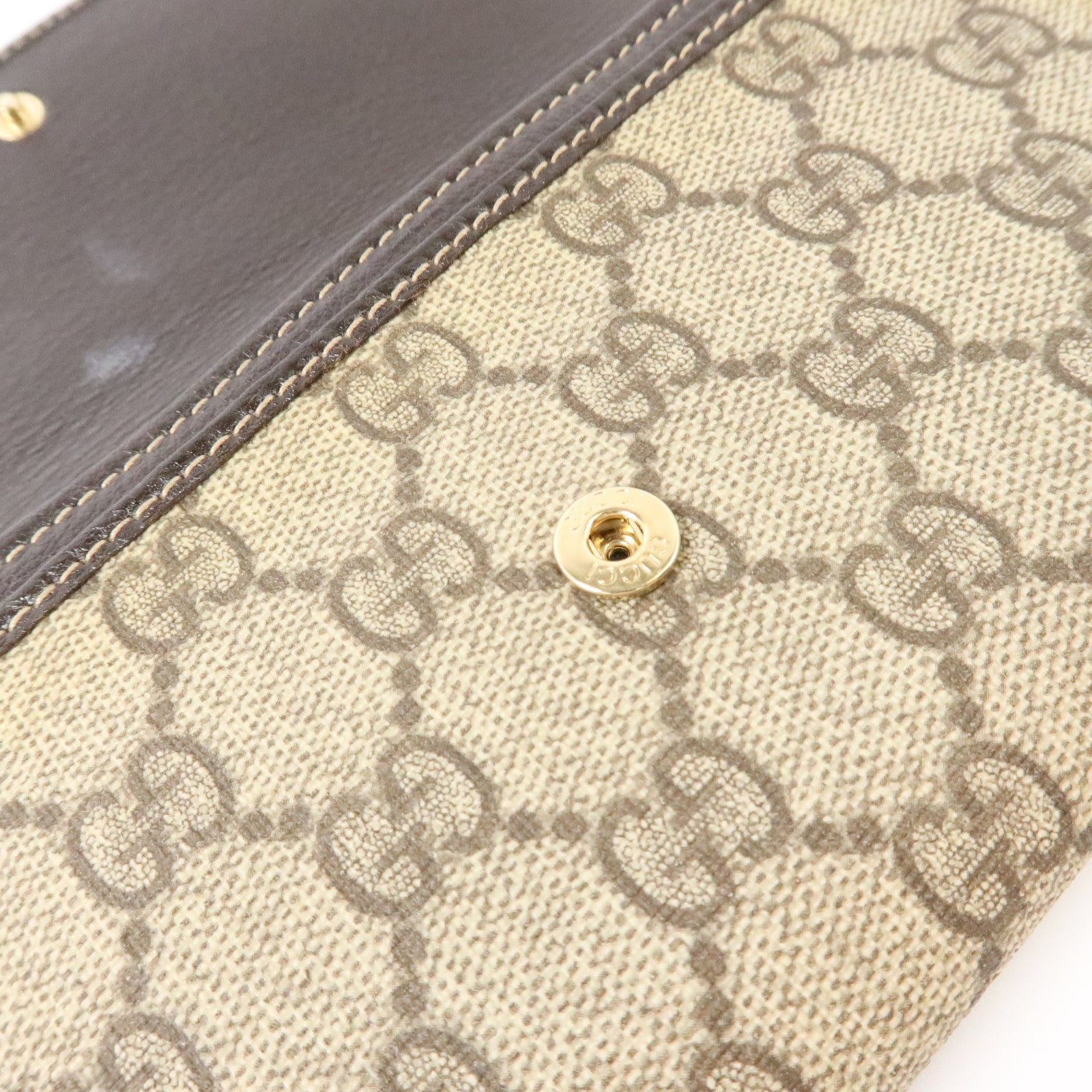 GUCCI 塗層帆布Long Wallet金扣長錢包