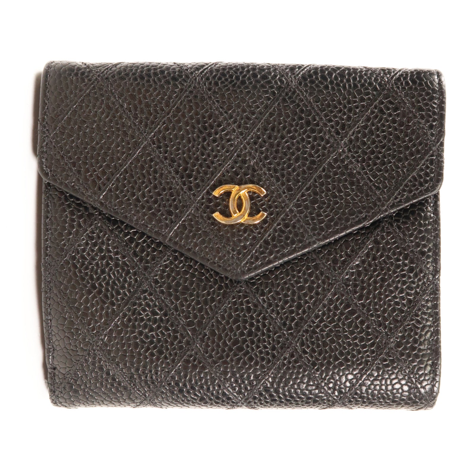CHANEL 牛皮皮革Wallet金扣錢包