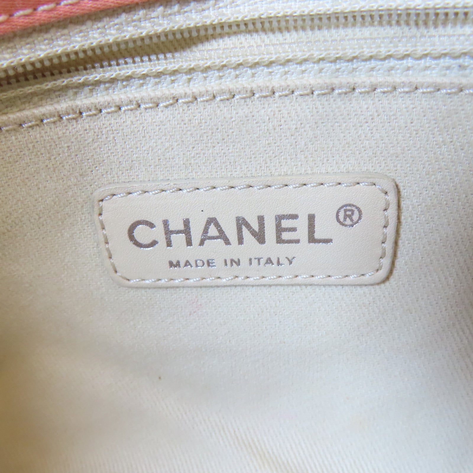 CHANEL 帆布Chain Shoulder Bag銀扣鏈帶肩背袋粉紅色