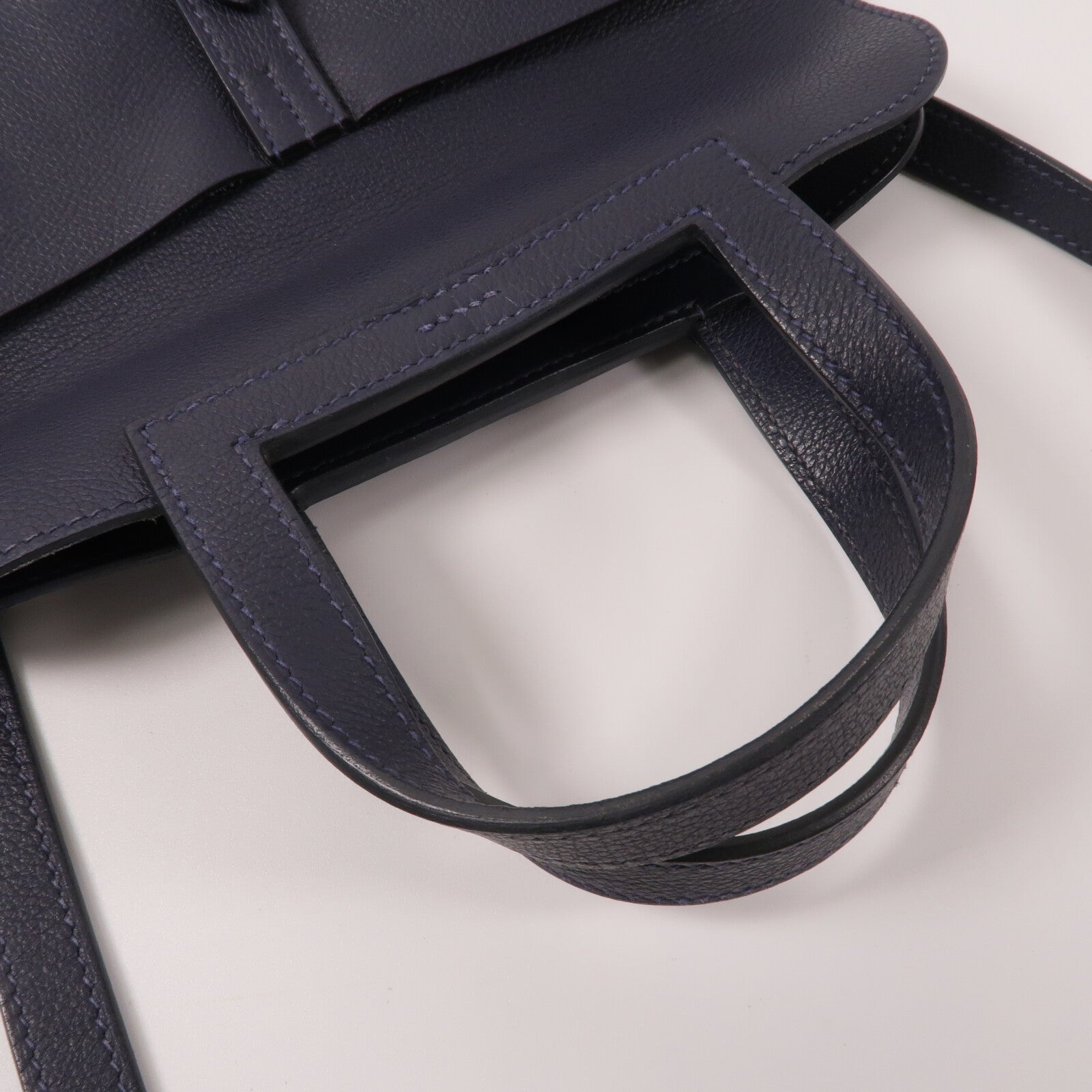HERMES Evercolor皮革Halzan 25手挽肩背兩用袋Bleu Nuit