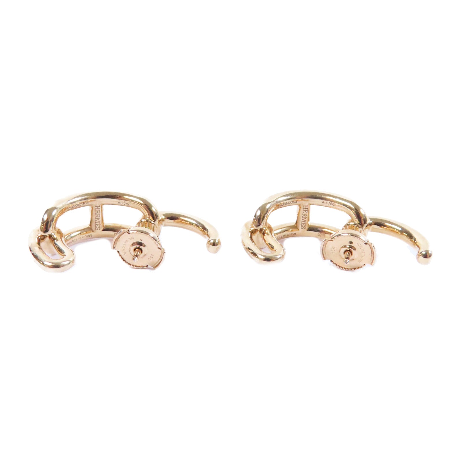 HERMES **18K玫瑰金Boutons D'Oreilles 0.85ct鑽石耳環
