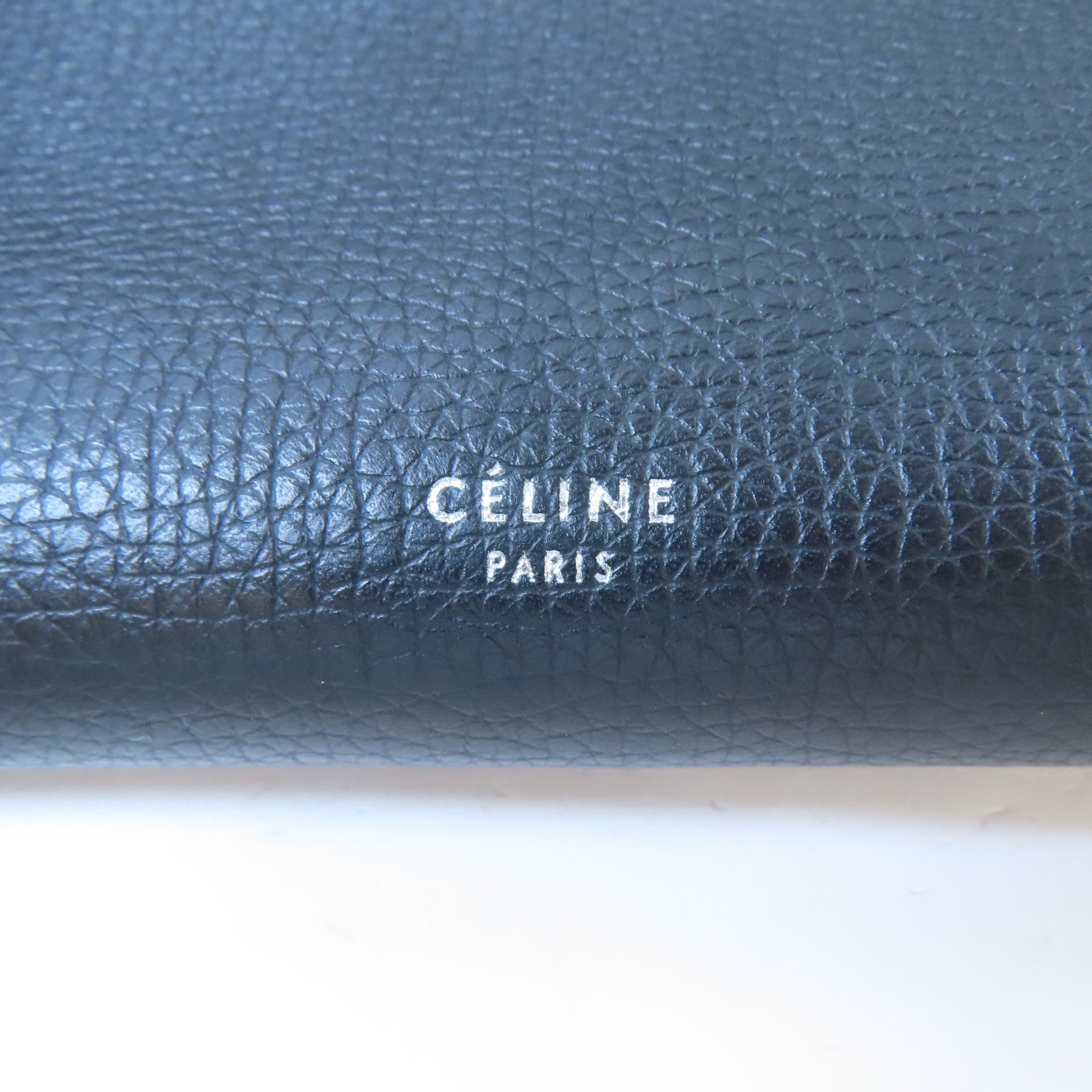 CELINE 牛皮皮革Shoulder Bag銀扣手挽肩背兩用袋黑色
