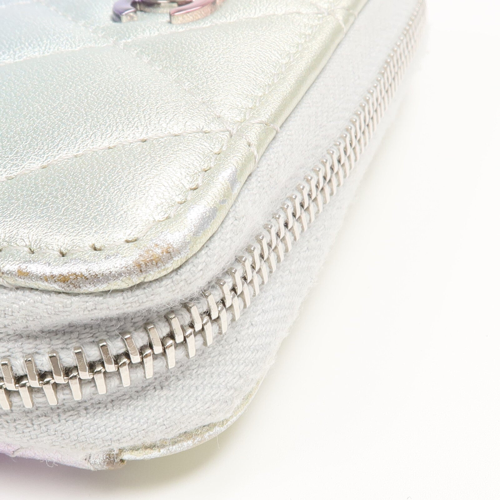 CHANEL 羊皮皮革Card Case/Coin Case銀扣拉鏈卡片套/零錢包
