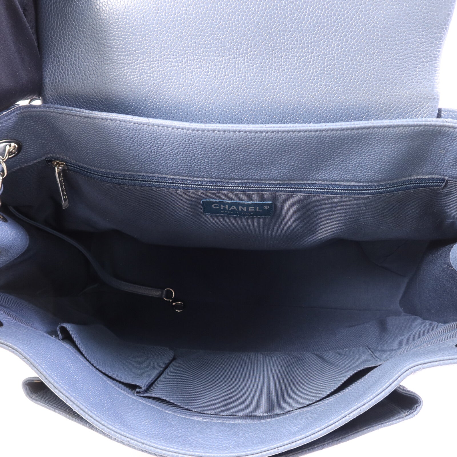 CHANEL 【激減優惠】牛皮皮革Tote Bag銀扣鏈帶肩背袋