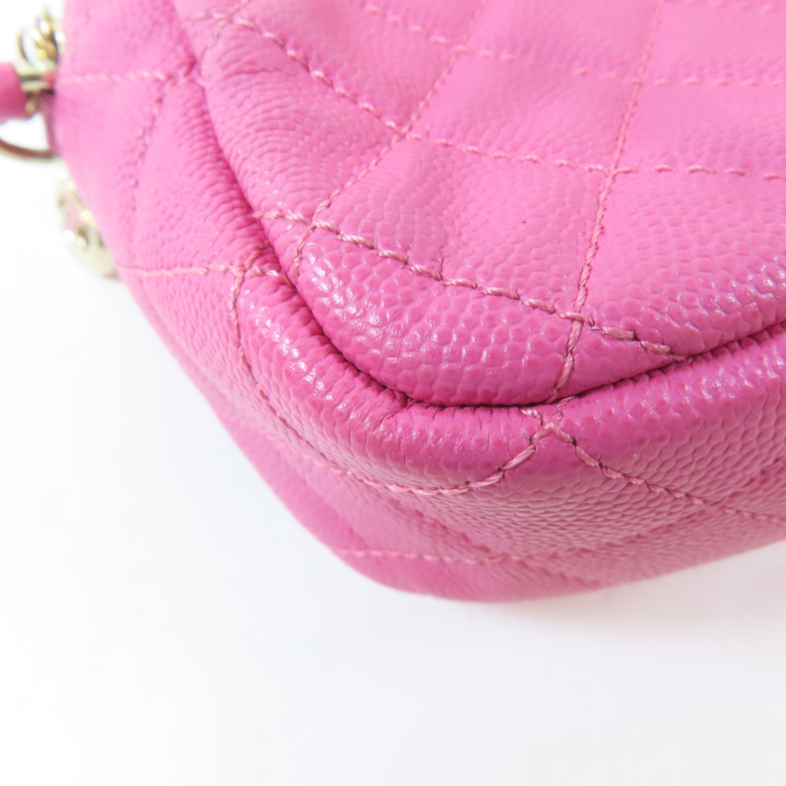 CHANEL 【激減優惠】菱格Caviar皮革Chain Shoulder Bag金扣鏈帶肩背袋粉紅色