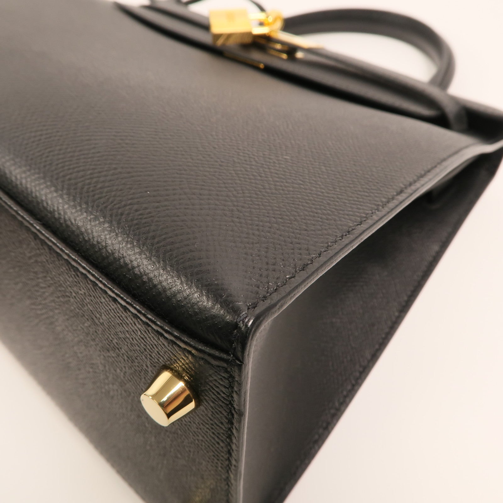 HERMES Epsom皮革Kelly 28手挽肩背兩用袋Noir