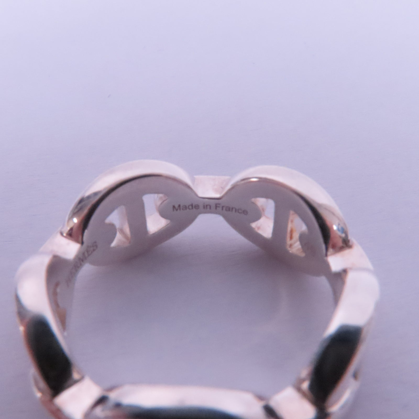 HERMES 925純銀Chaine D'Ancre Enchainee Ring戒指US#4.75