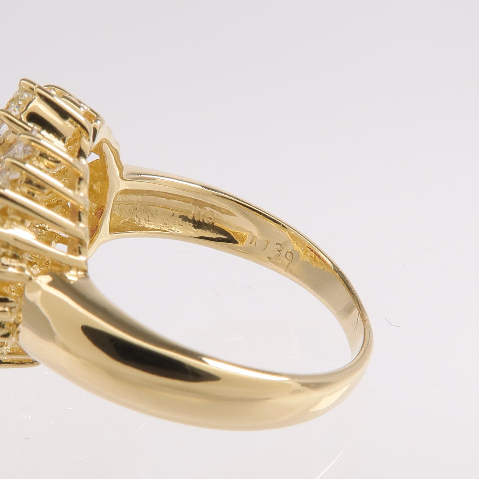 JEWELRY 18K黃金Ring紅寶石鑽石戒指US#6