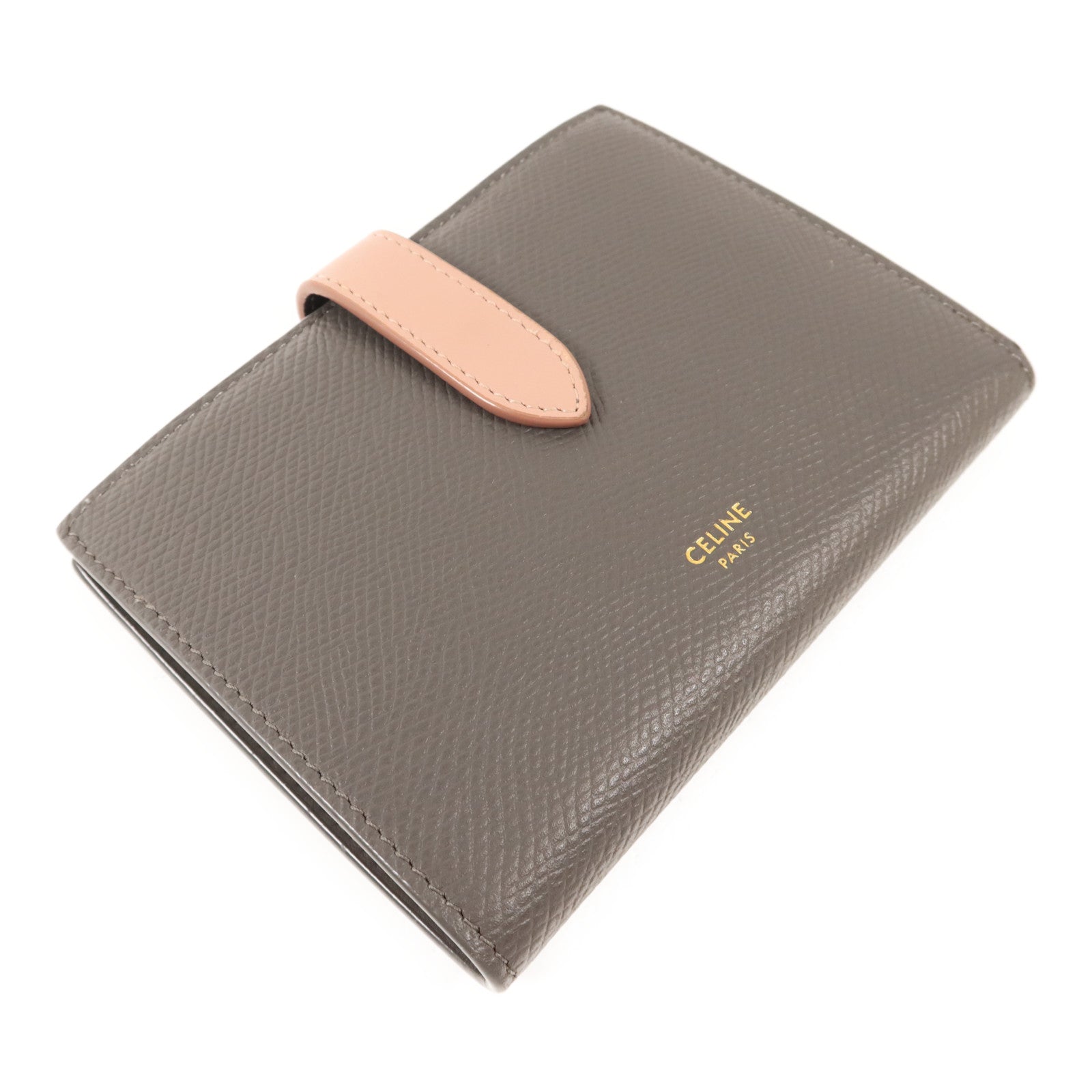CELINE 牛皮皮革Medium Strap Wallet金扣錢包