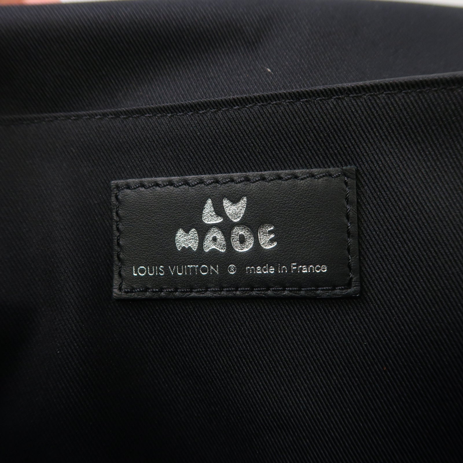 LOUIS VUITTON Monogram Denim/牛皮皮革Besace Tokyo銀扣肩背袋黑色