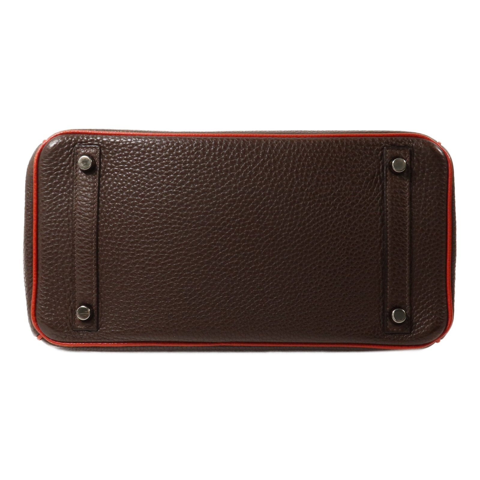 HERMES Togo皮革Birkin 30手挽袋Chocolat/Rouge Venitien
