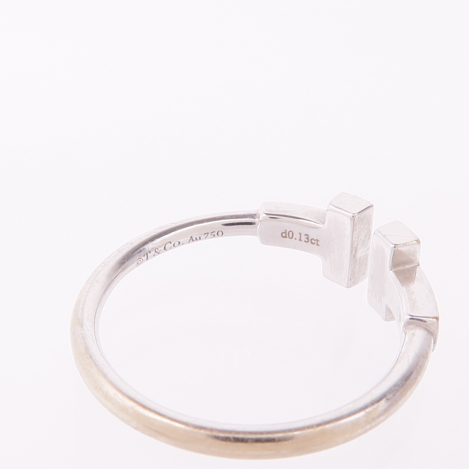 TIFFANY＆CO 18K白金T Wire Diamond Ring鑽石戒指US#6.5