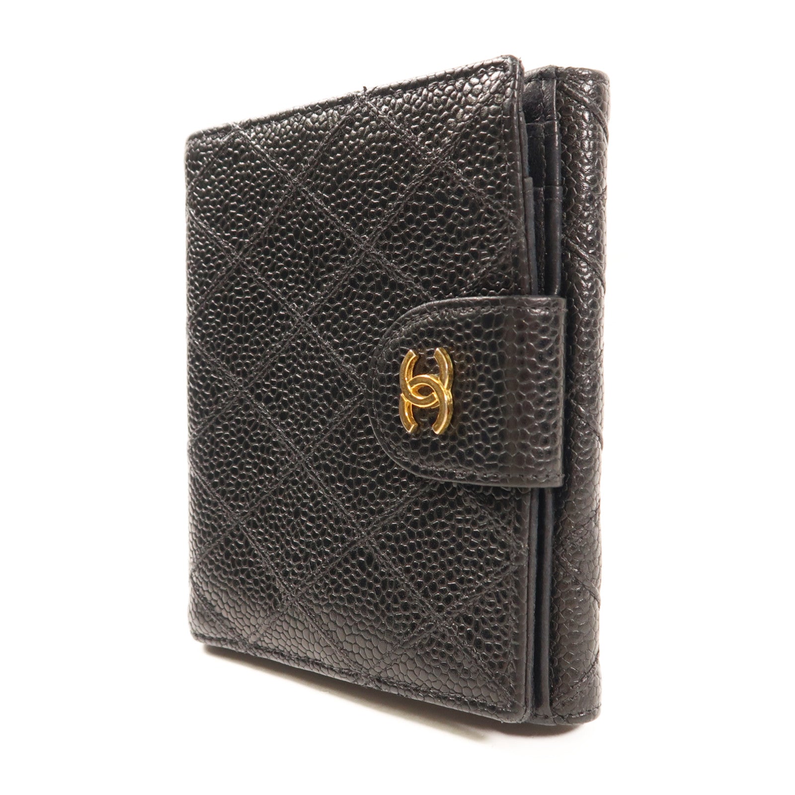 CHANEL 牛皮皮革Wallet金扣錢包