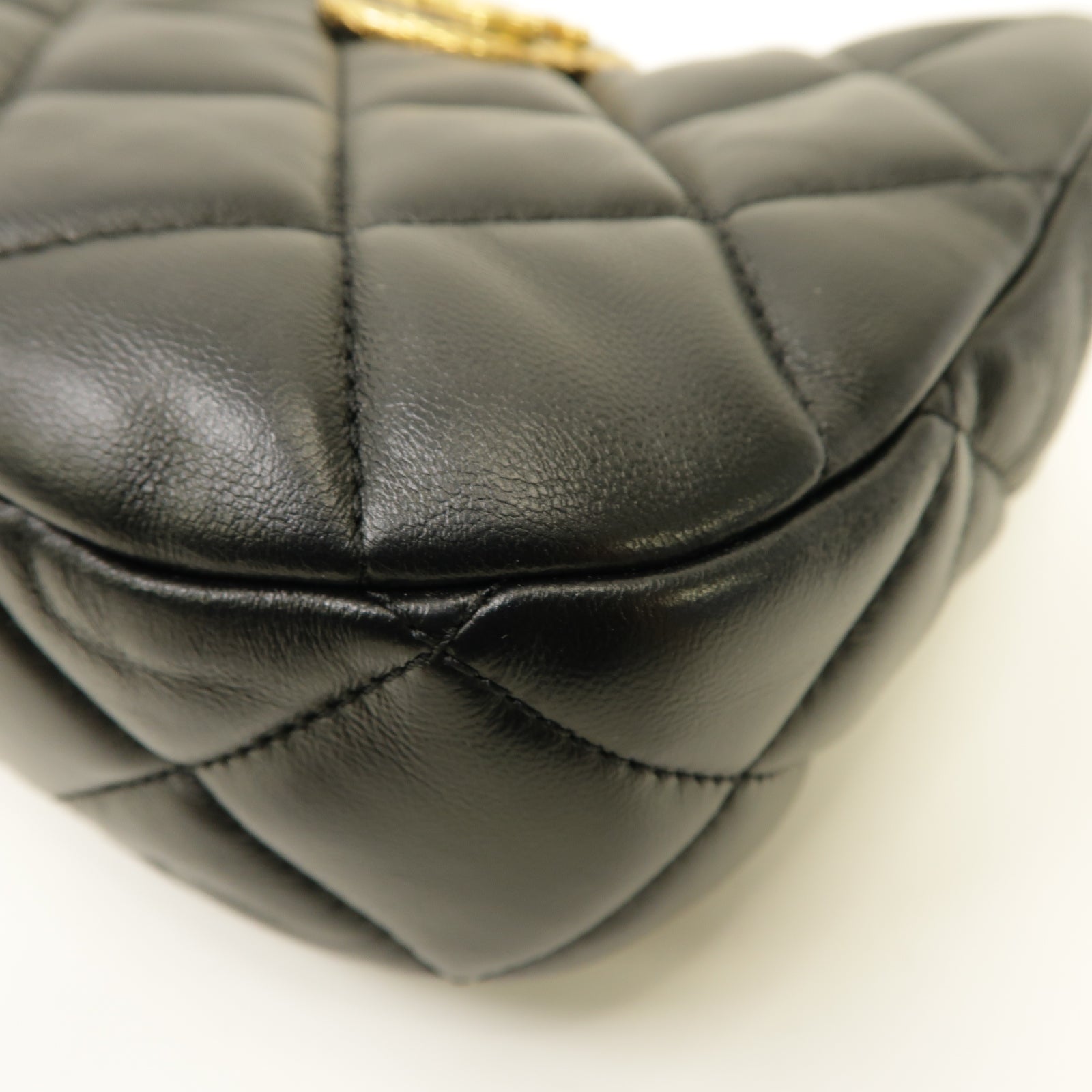 CHANEL 【激減優惠】菱格羊皮皮革Chain Shoulder Bag金扣手挽肩背兩用袋黑色