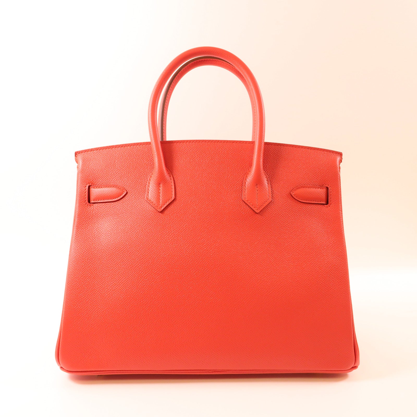 HERMES Epsom皮革Birkin 30銀扣手挽袋S5 Rouge Tomate