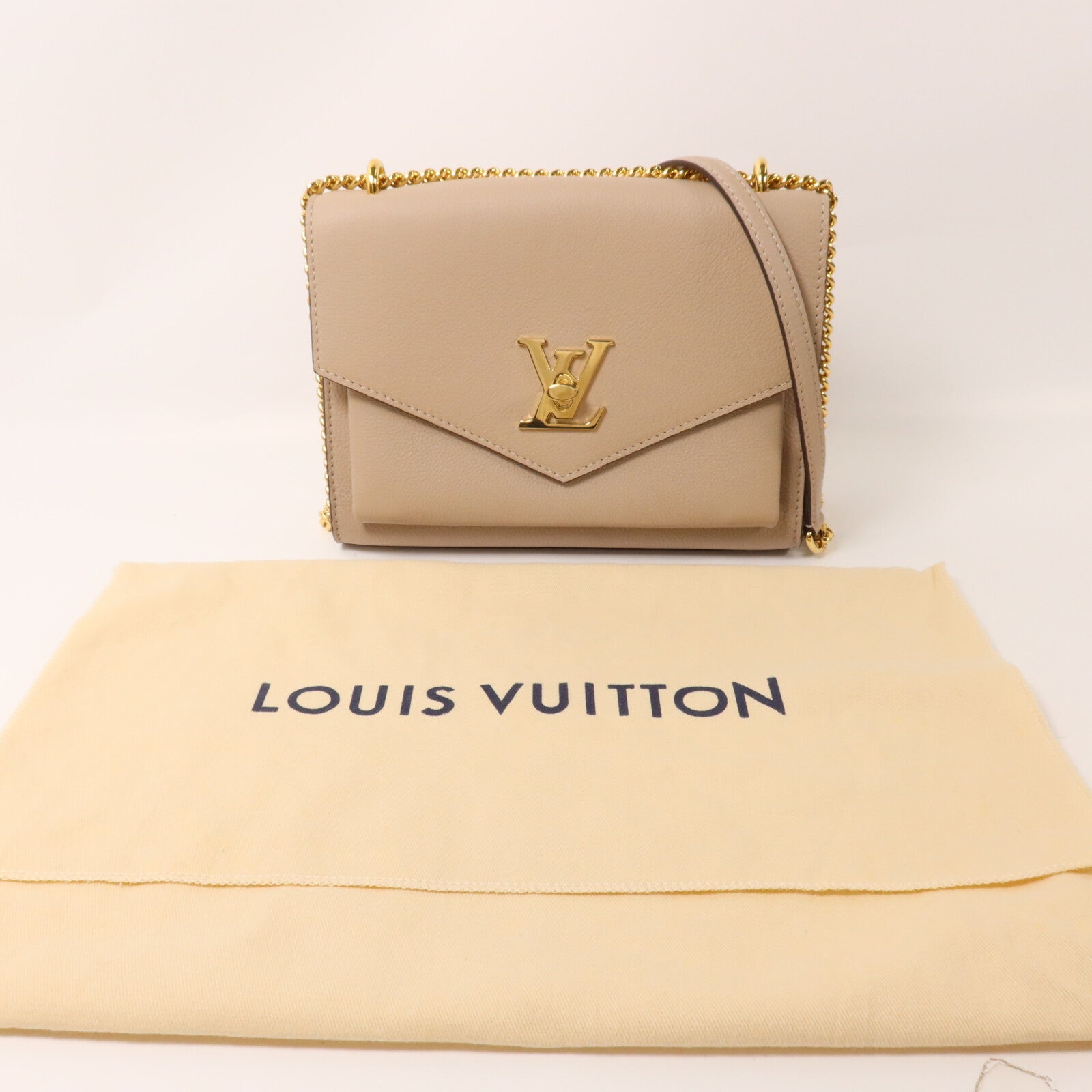 LOUIS VUITTON 牛皮皮革Mylockme Chain Bag鏈帶肩背袋