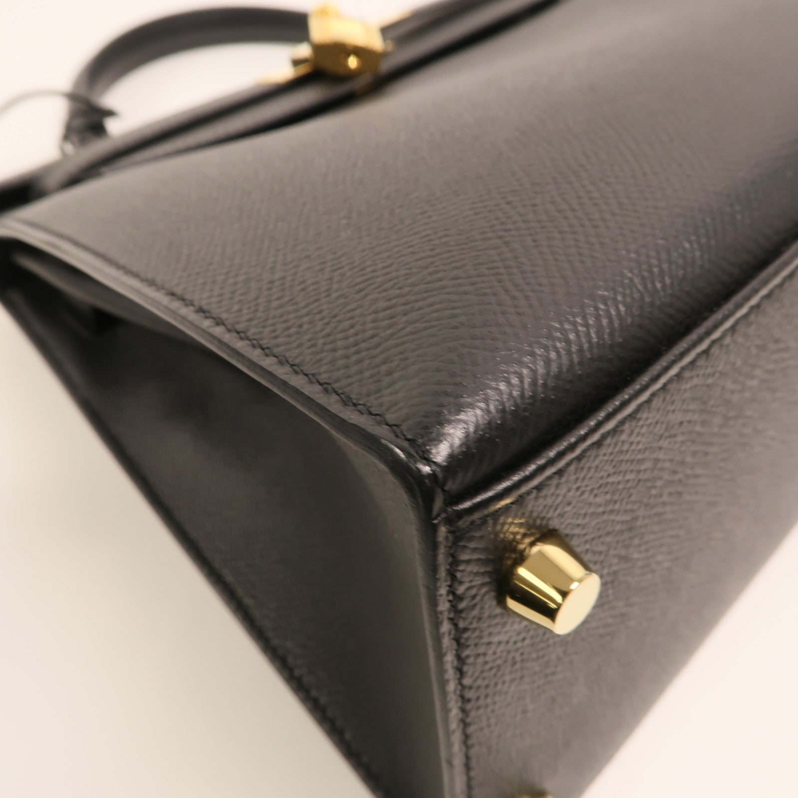 HERMES Epsom皮革Kelly 28手挽肩背兩用袋Noir