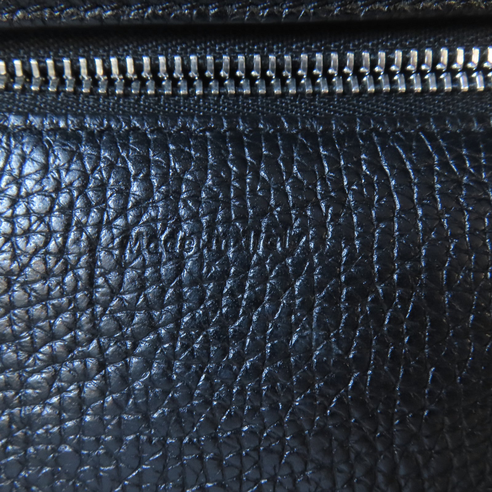 CELINE 牛皮皮革Shoulder Bag銀扣手挽肩背兩用袋黑色