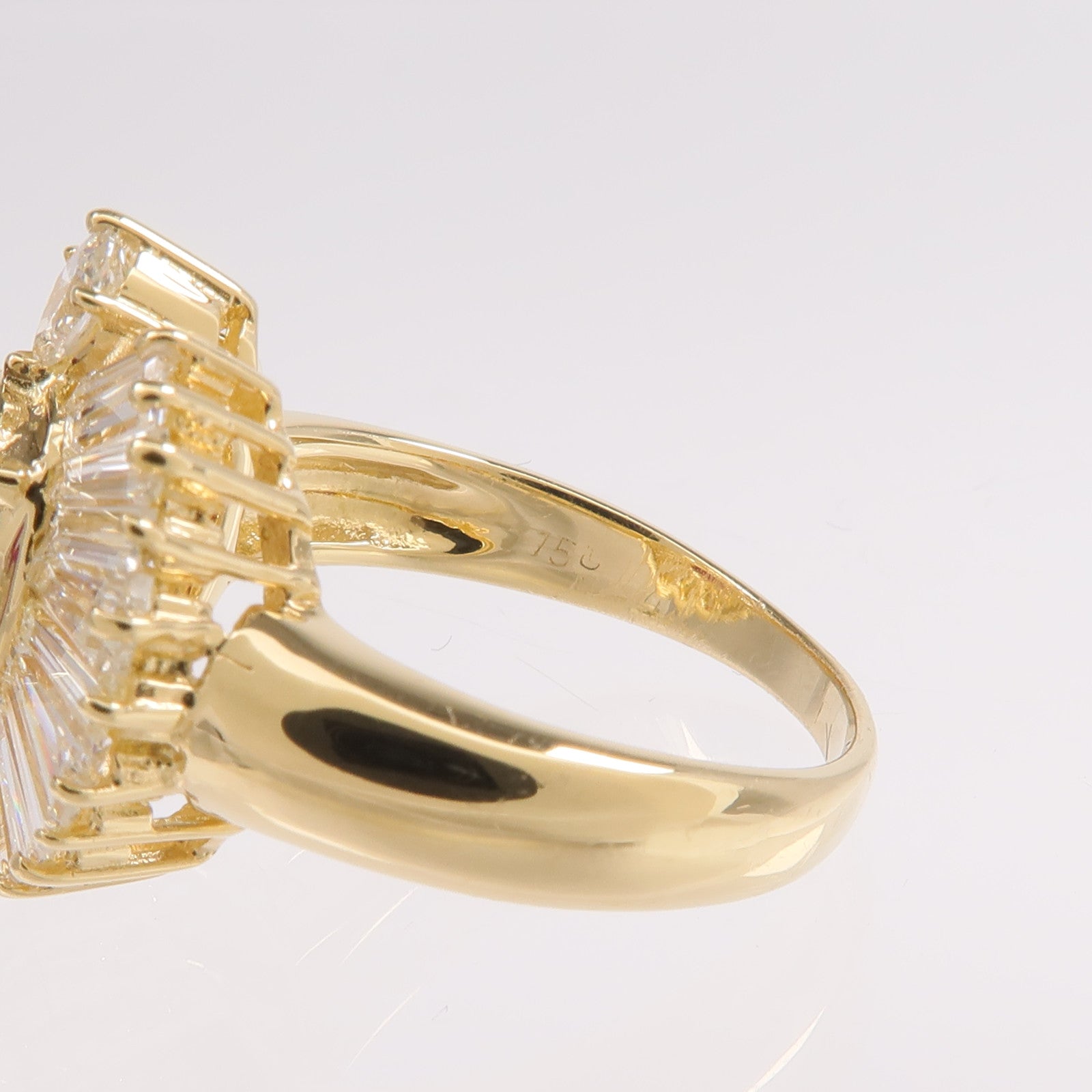 JEWELRY 18K黃金Ring紅寶石鑽石戒指US#6